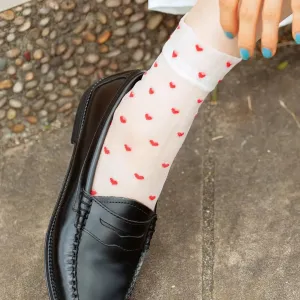 011133081 Sheer Heart Low Crew Socks M
