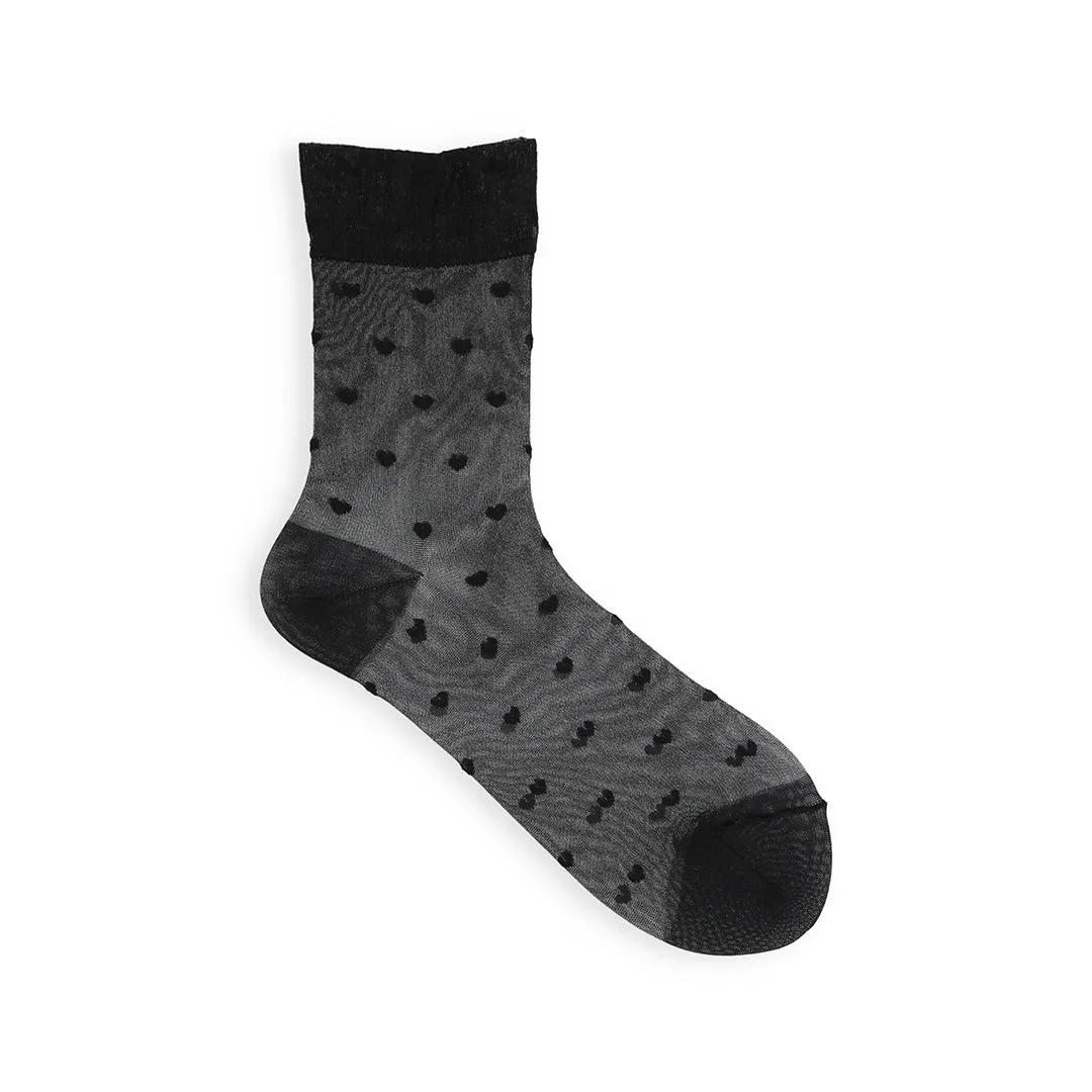 011133081 Sheer Heart Low Crew Socks M