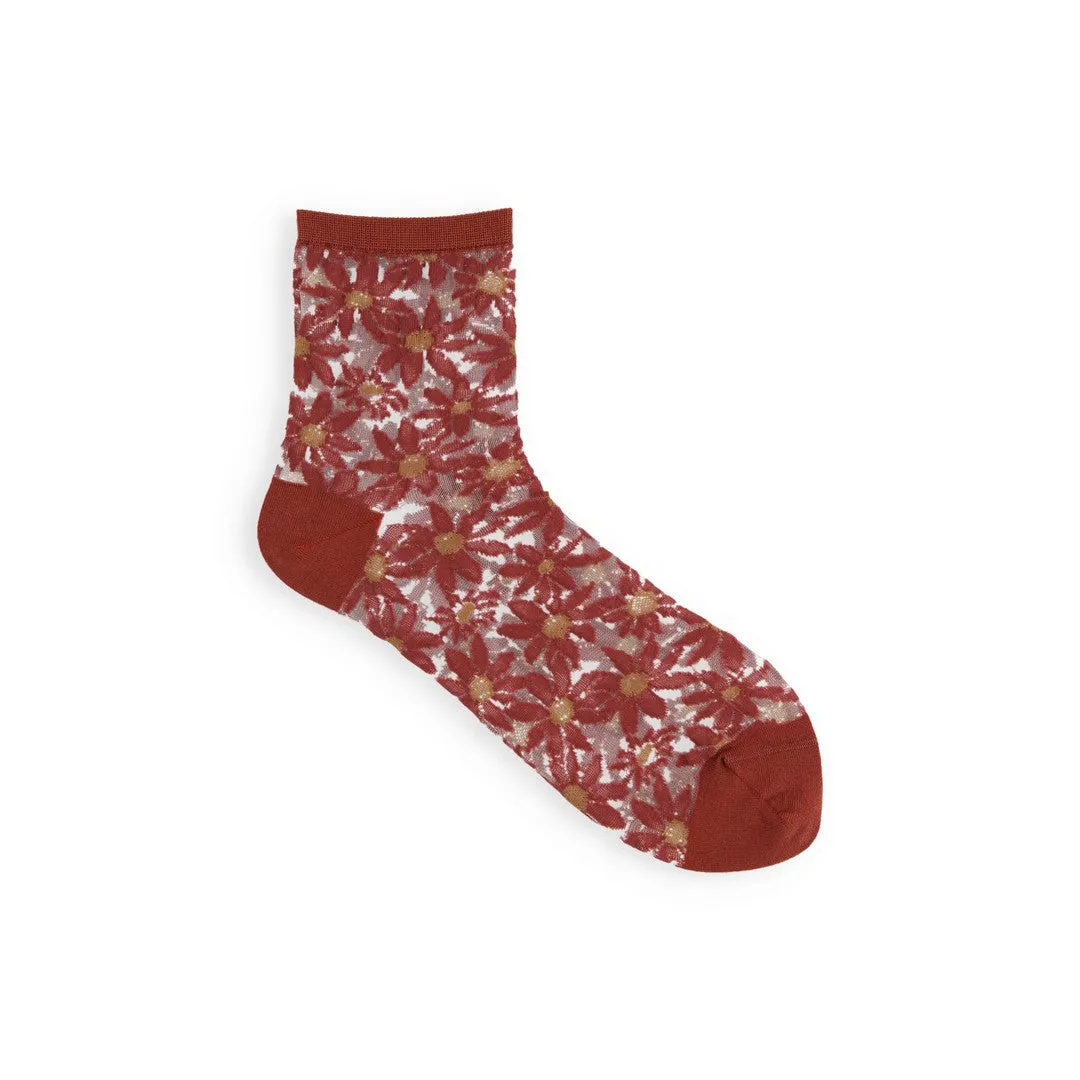 021131147 Sheer Daisy Ankle Socks