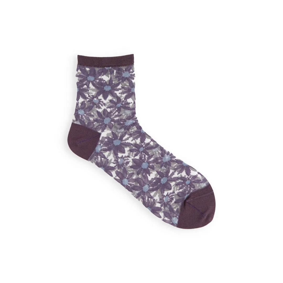 021131147 Sheer Daisy Ankle Socks