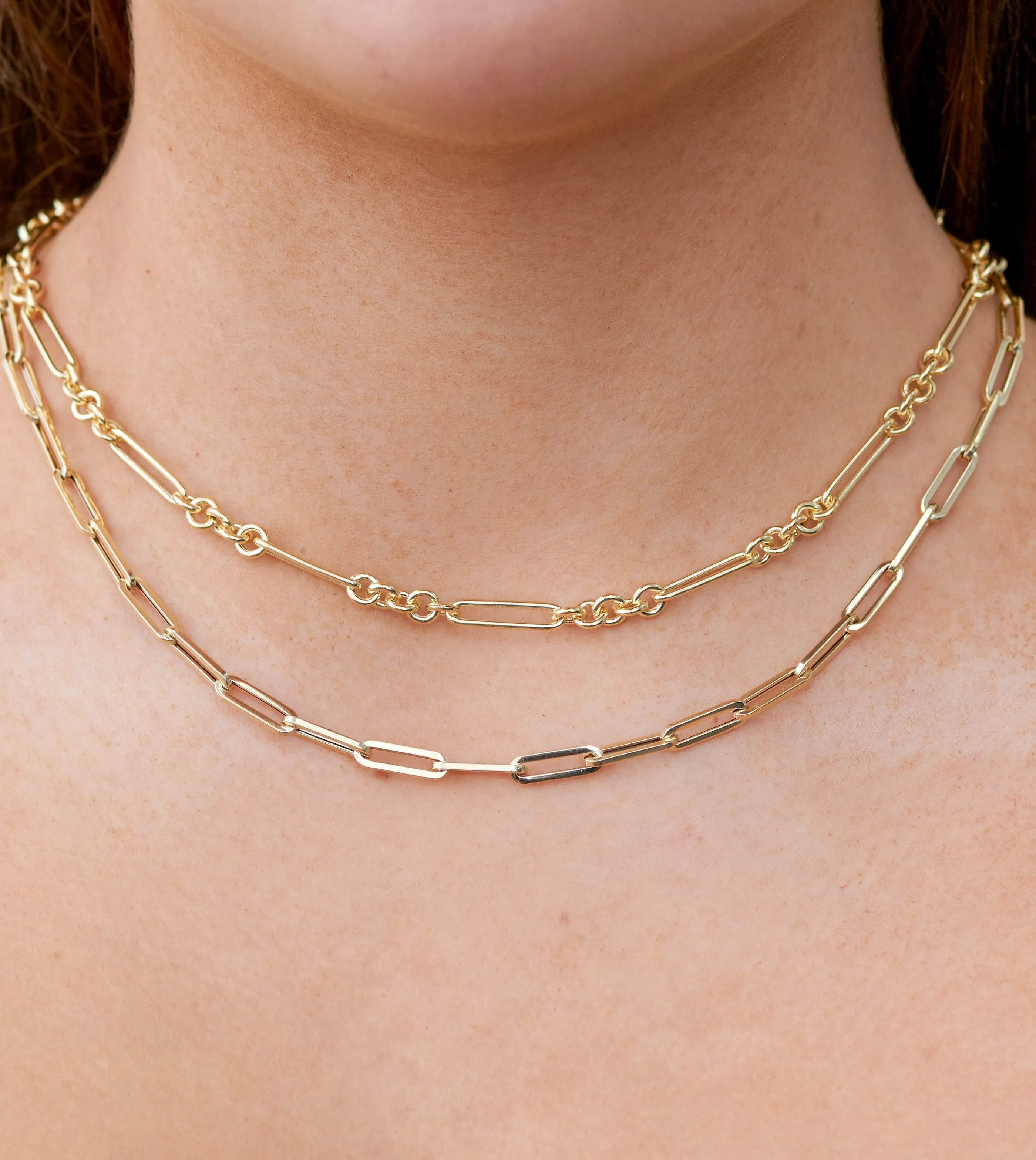 14k Gold Paperclip Belcher Chain Necklace