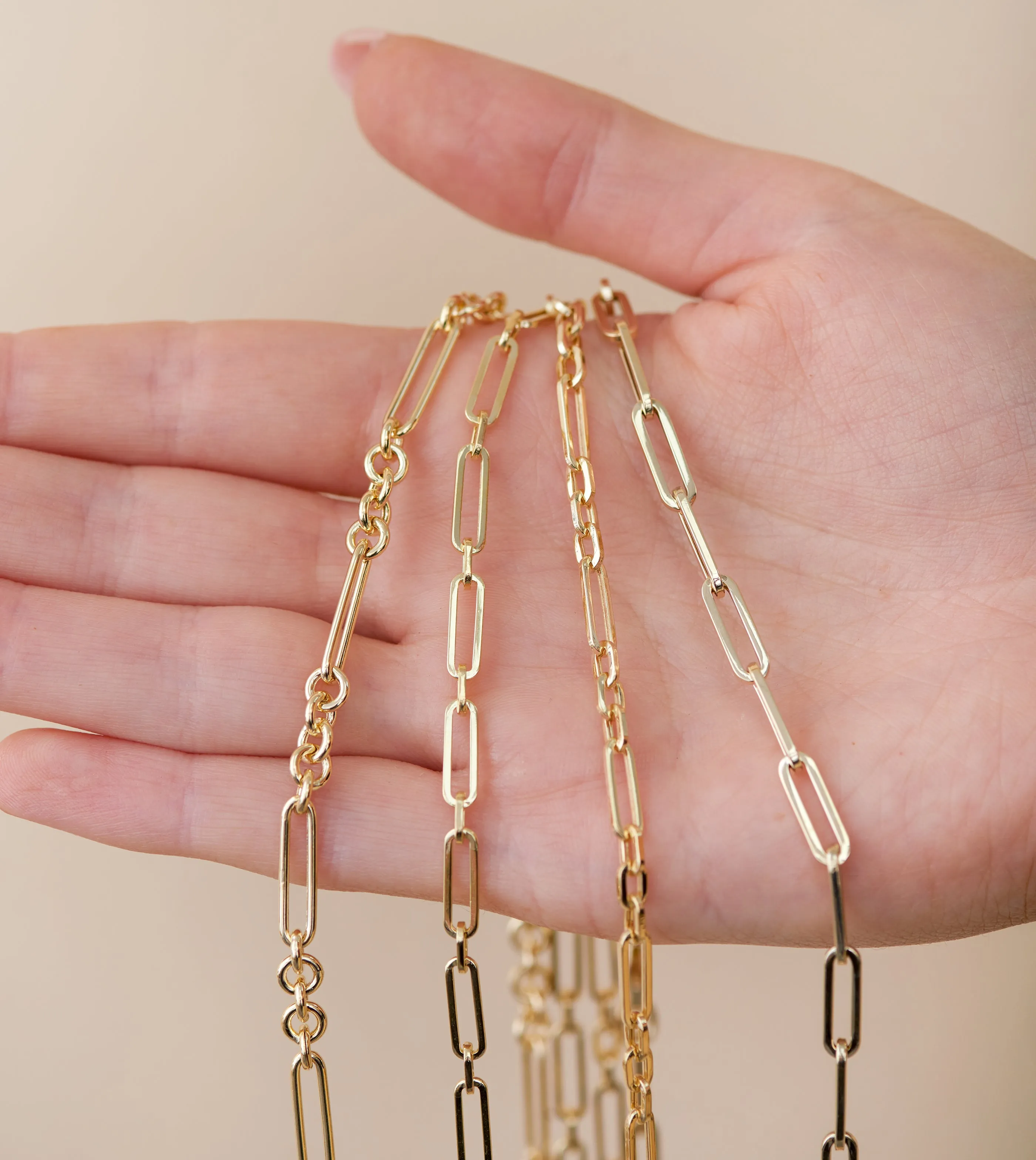 14k Gold Paperclip Belcher Chain Necklace