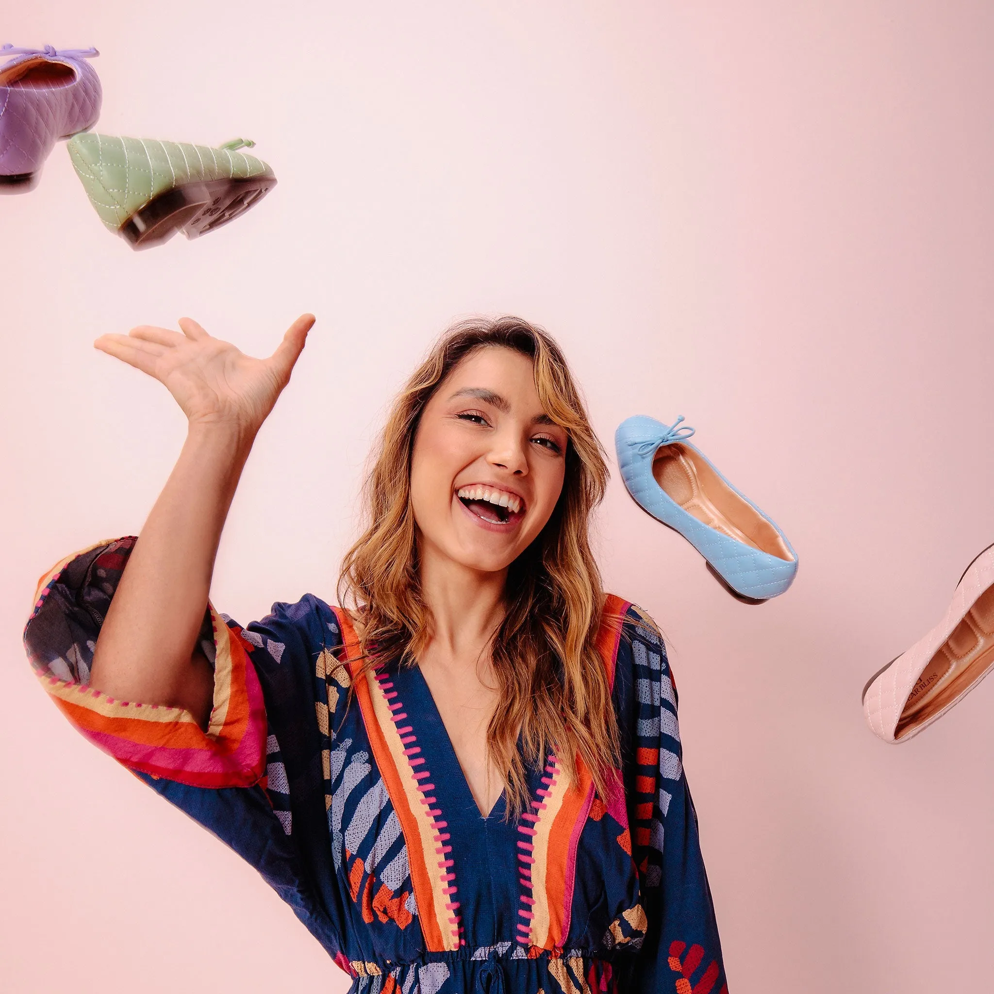 Adria Bow Blue Ballet Flats