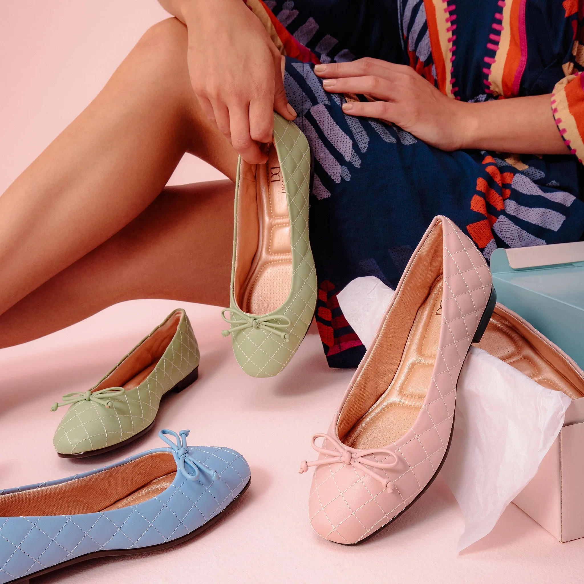Adria Bow Blue Ballet Flats
