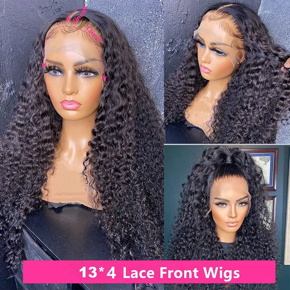 Airy Wig Cap 13x4 Deep Curly Lace Front Wigs For Women HD Lace With Pre Plucked Hair