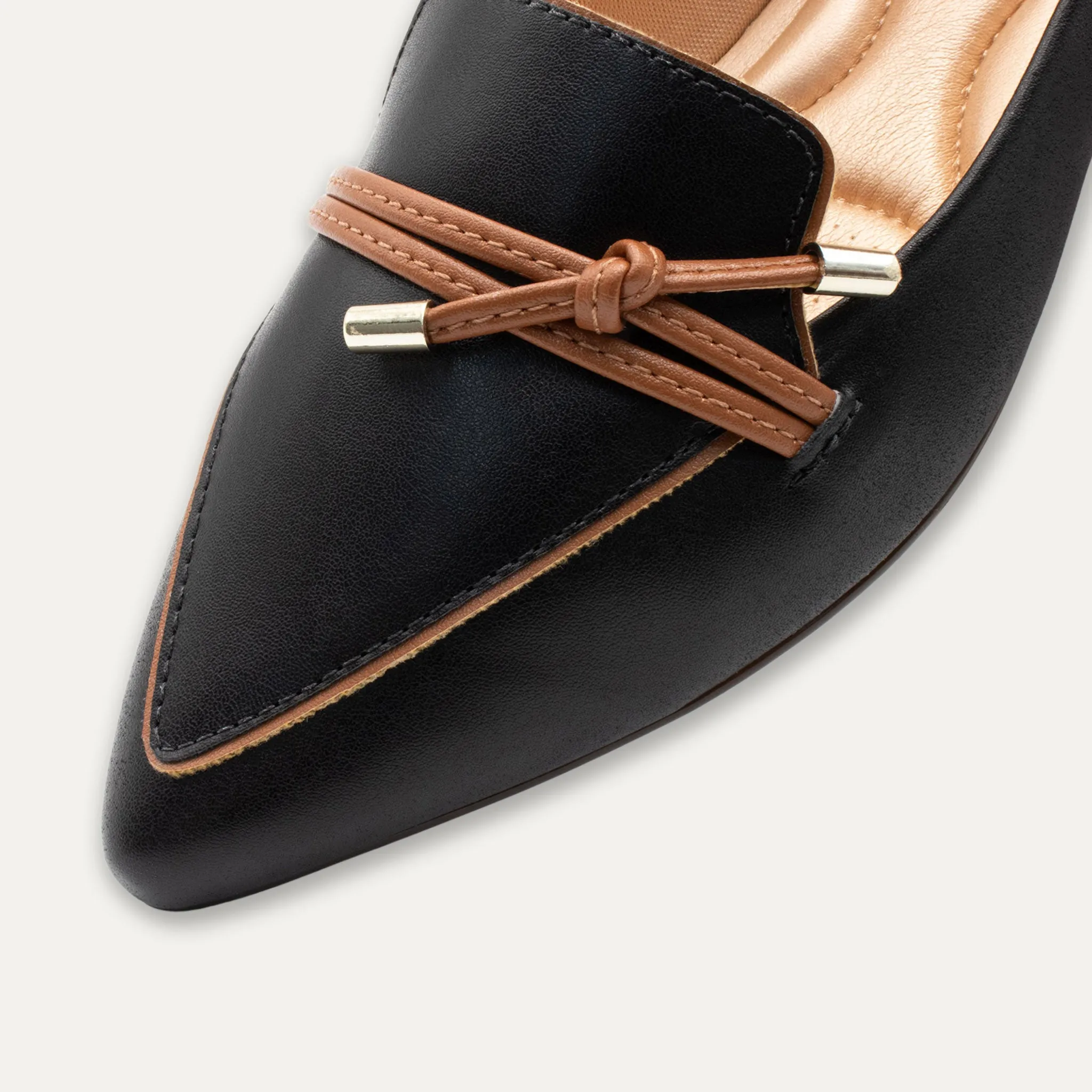 Alia Black Knotted Loafers