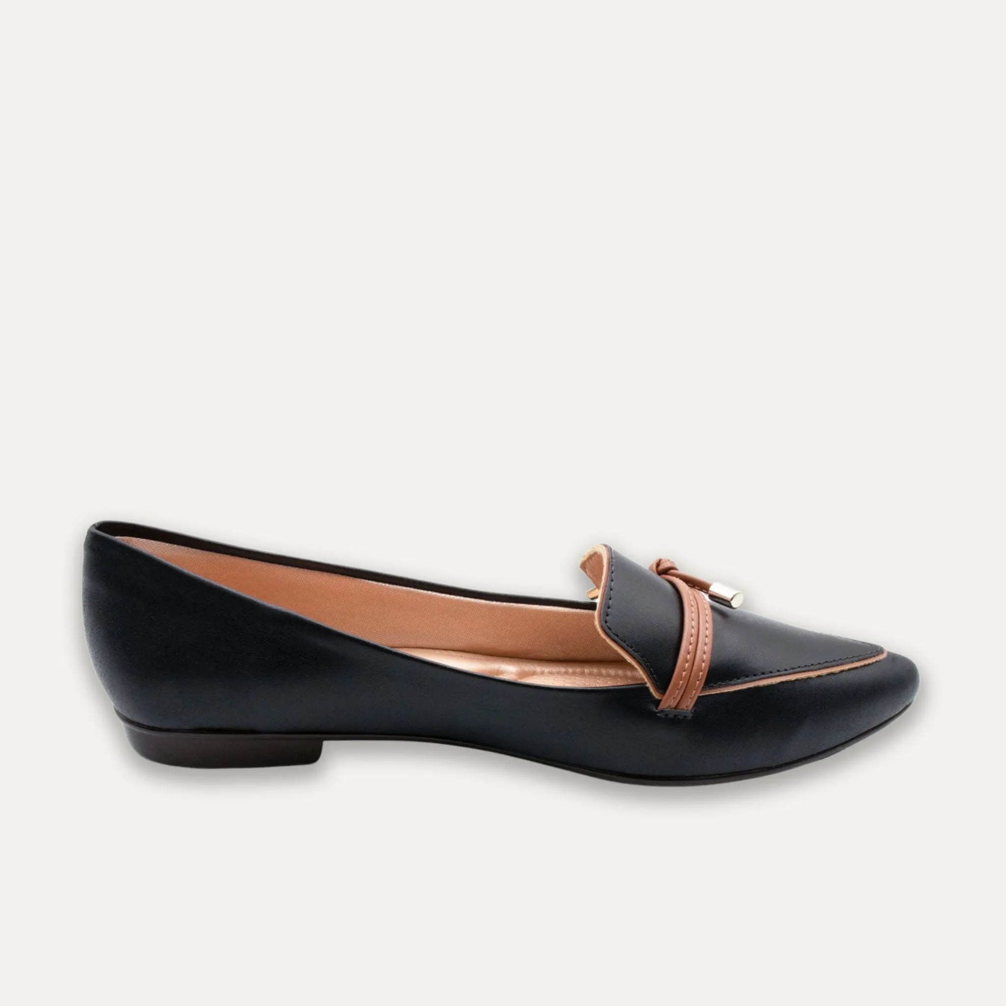 Alia Black Knotted Loafers