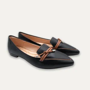 Alia Black Knotted Loafers