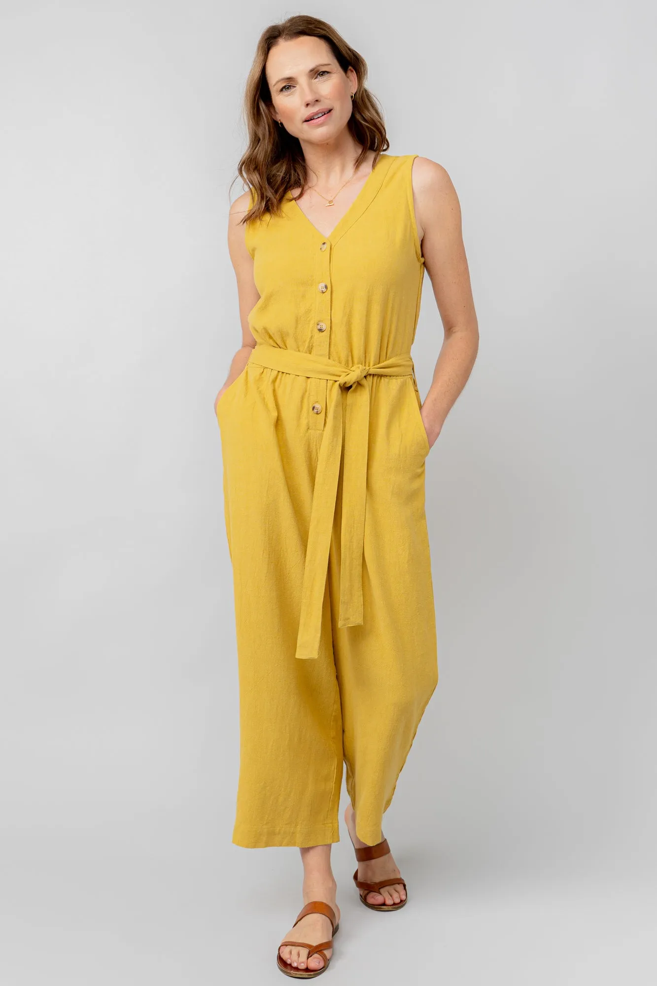 Allium Linen Blend Jumpsuit