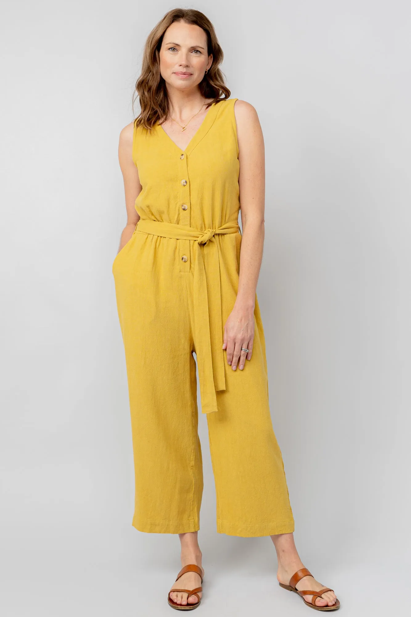 Allium Linen Blend Jumpsuit