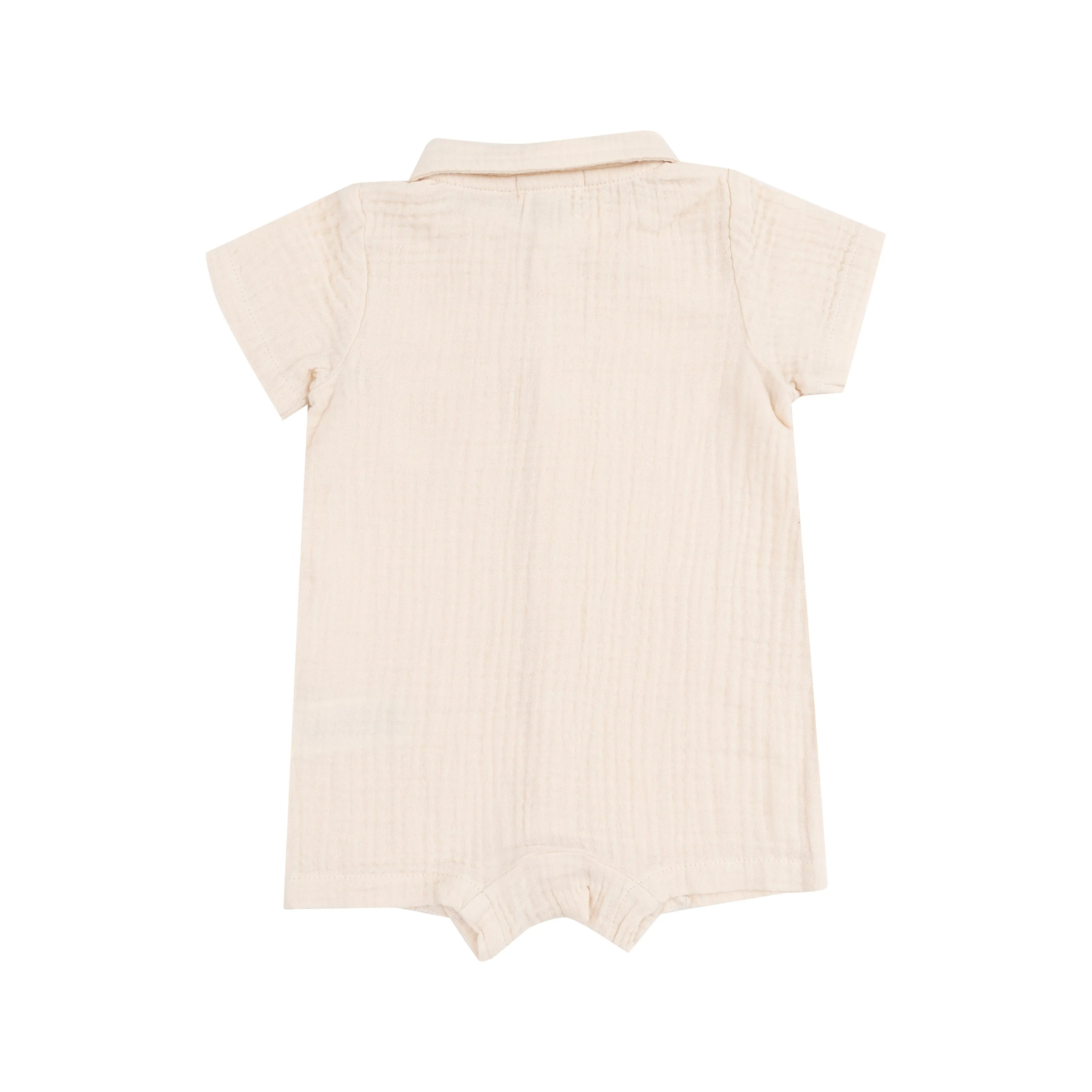 Angel Dear || Solid Muslin White Swan Button Down Polo Shortie