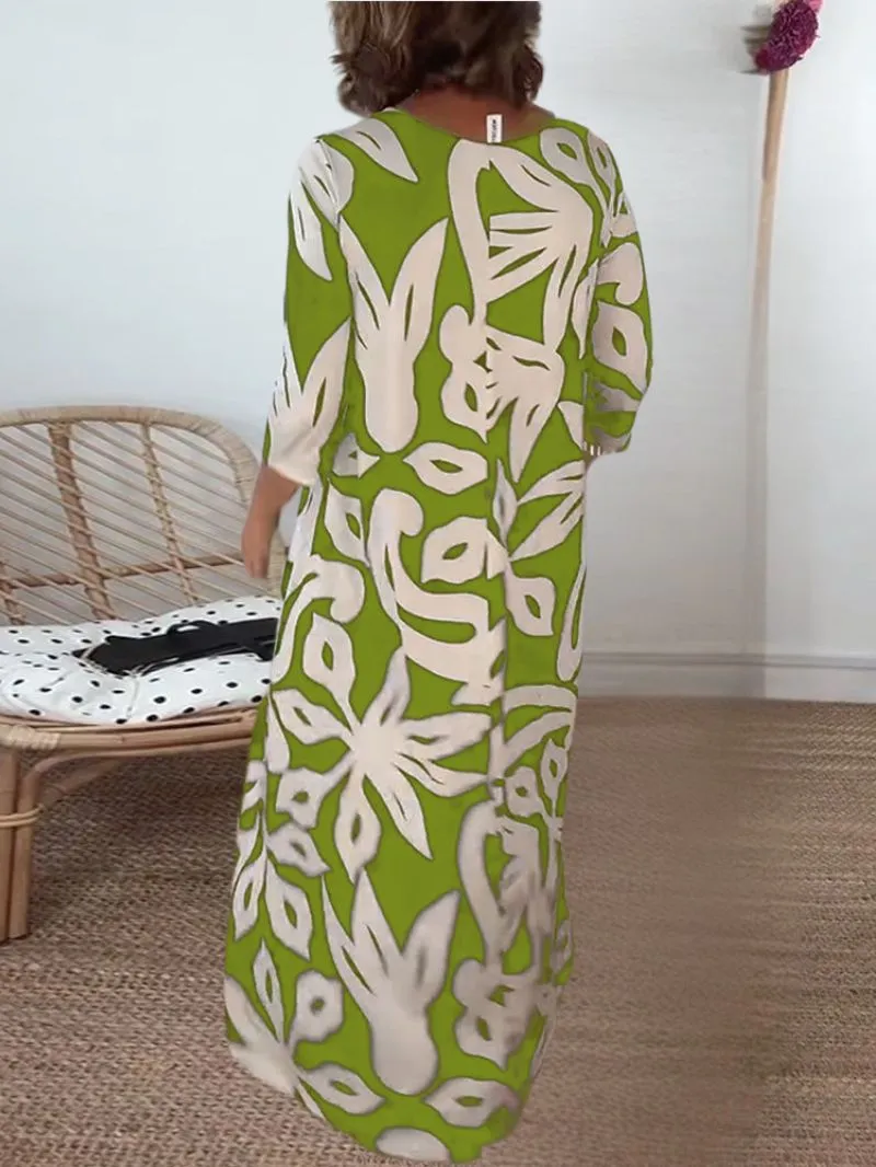 ANNIE | Long Sleeves Printed Dress