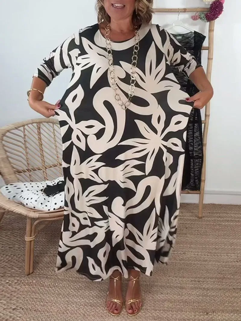ANNIE | Long Sleeves Printed Dress