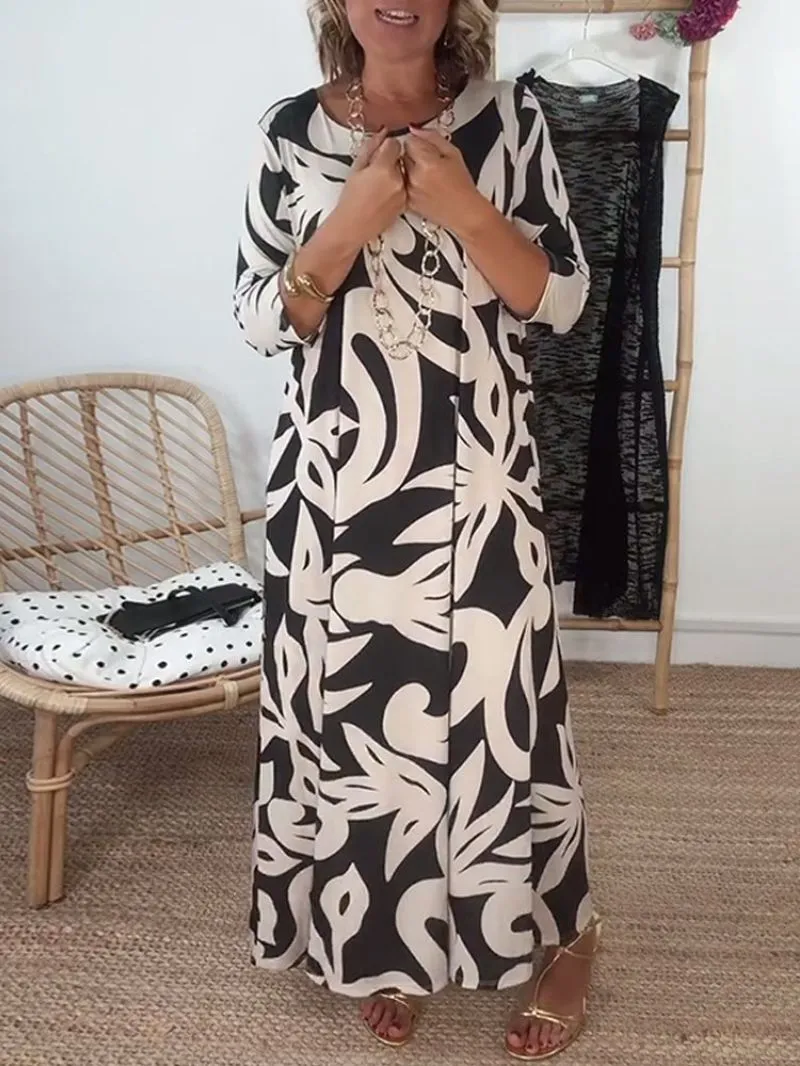 ANNIE | Long Sleeves Printed Dress