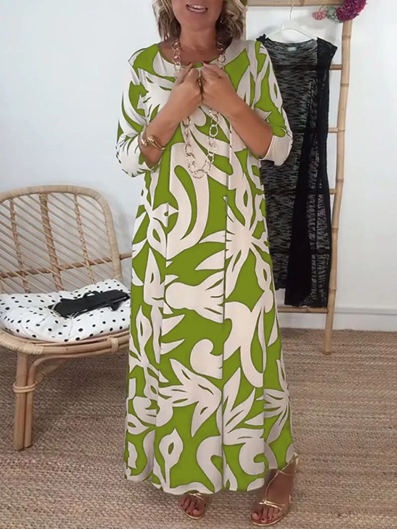 ANNIE | Long Sleeves Printed Dress