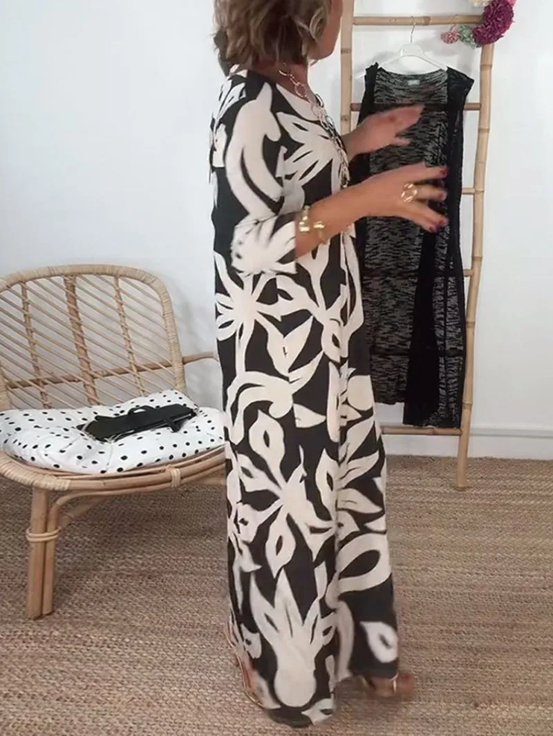 ANNIE | Long Sleeves Printed Dress