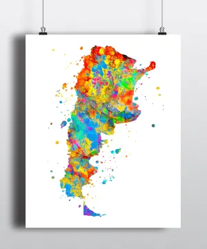 Argentina Map Art Print - Unframed