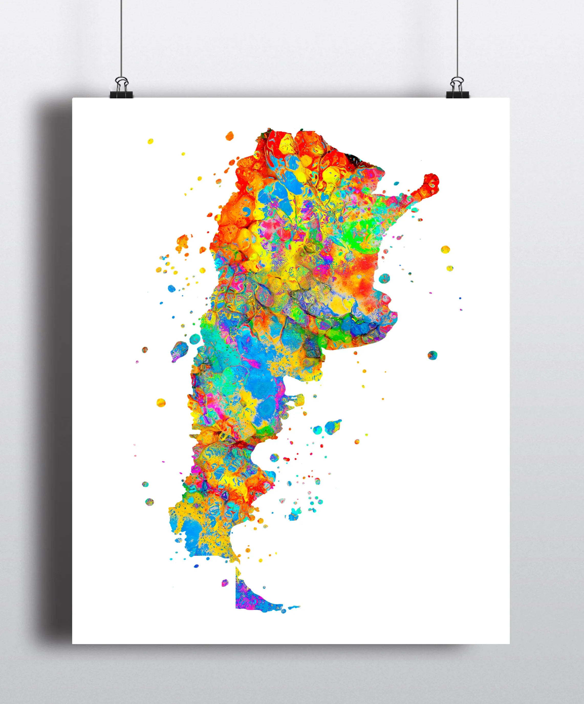 Argentina Map Art Print - Unframed
