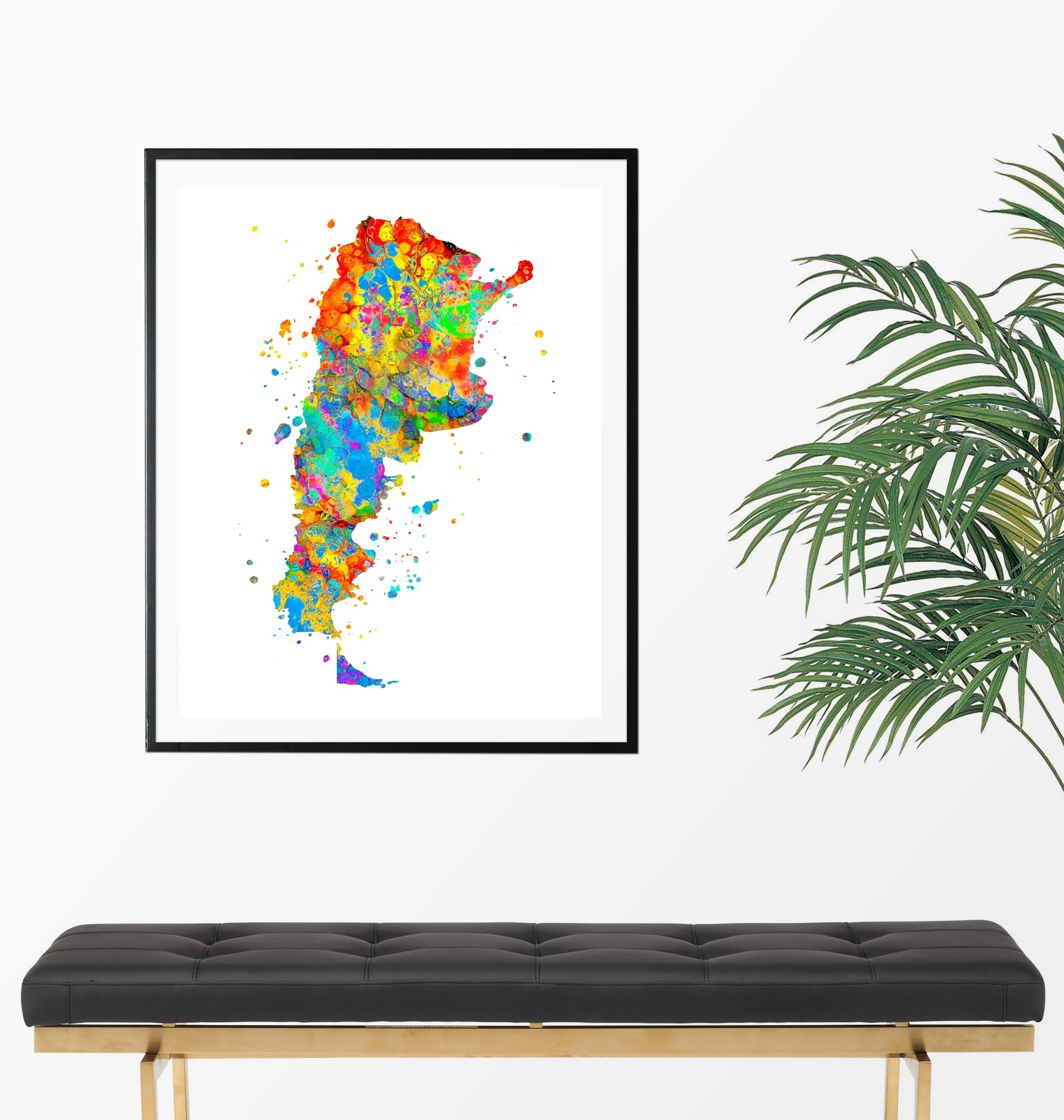 Argentina Map Art Print - Unframed