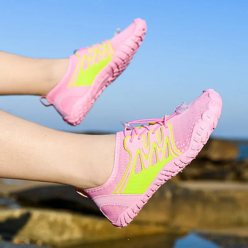 Athletic Shoes - Elastic Lock Laces Mesh Contrast Breathable Athletic