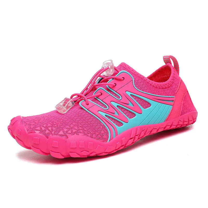 Athletic Shoes - Elastic Lock Laces Mesh Contrast Breathable Athletic