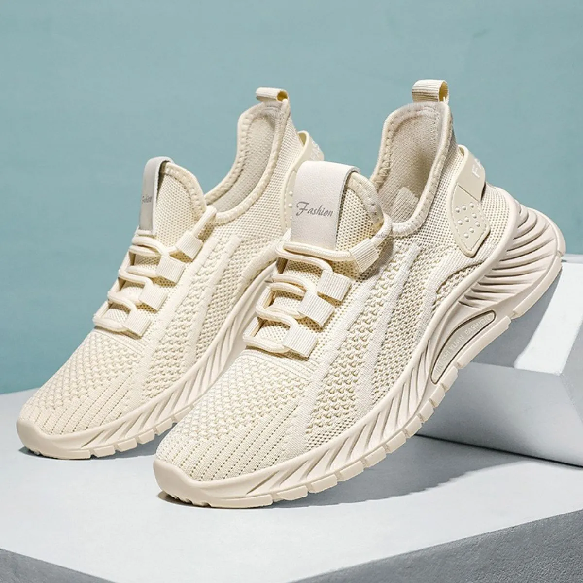 Athletic Shoes - Lace Up Mesh Breathable Athletic