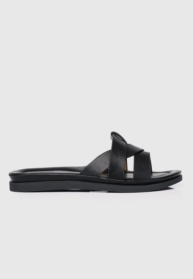Avena Comfy Sandals (Black)