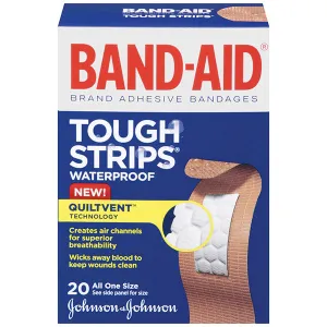 BAND-AID Brand Adhesive Bandages Tough-Strips Waterproof
