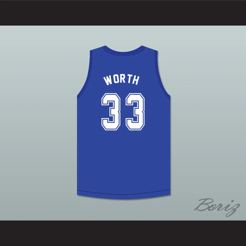 Barry Worth 33 Clean Sweep Blue Basketball Jersey Slam Dunk Ernest 2
