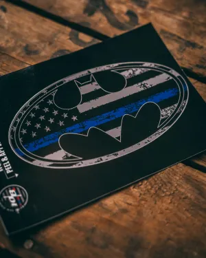 Bat Blue Line Sticker