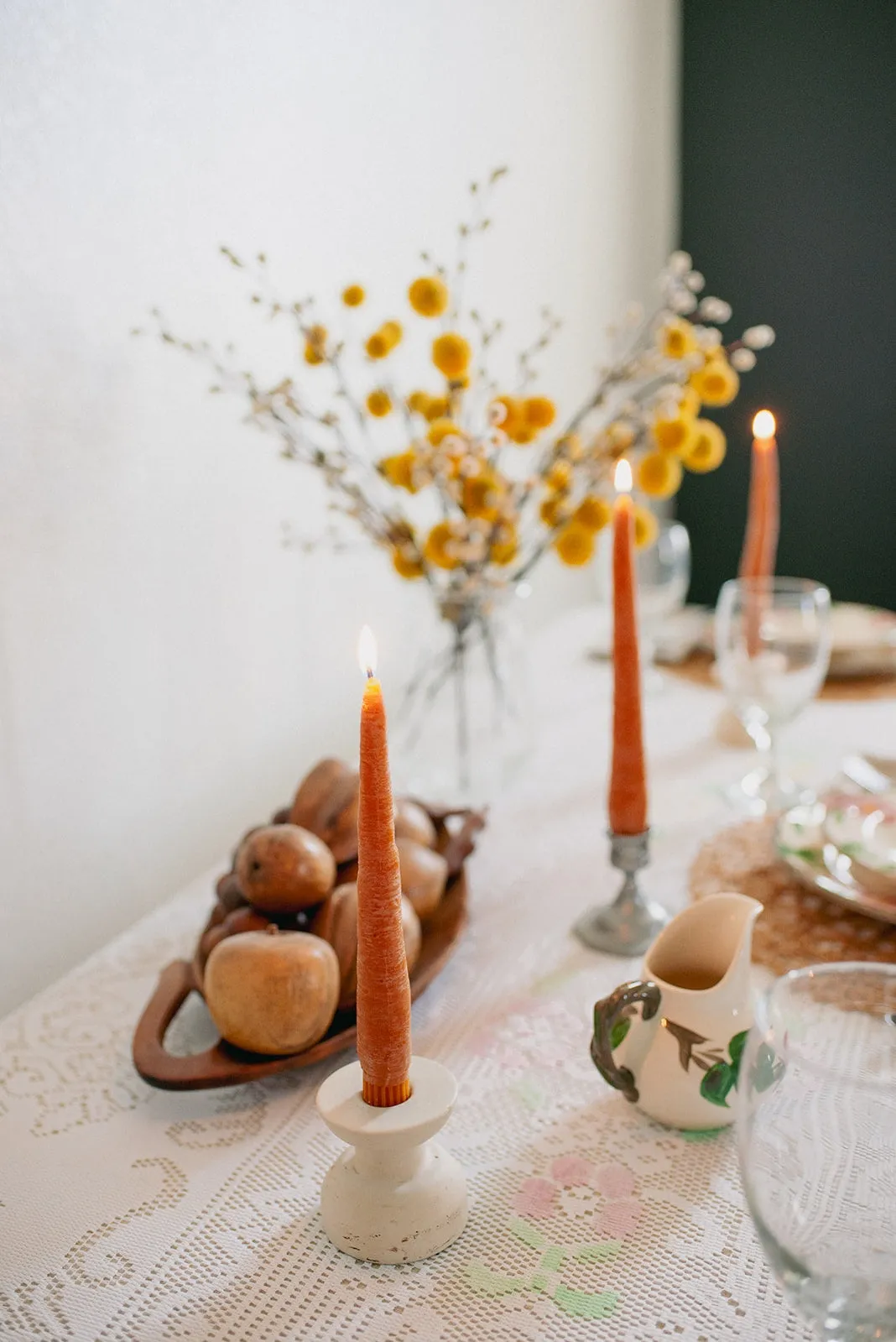 Beeswax Carrot Taper Candles