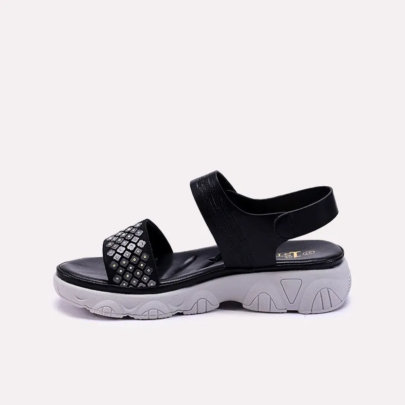 Black Comfy Casual Sandals 0421385
