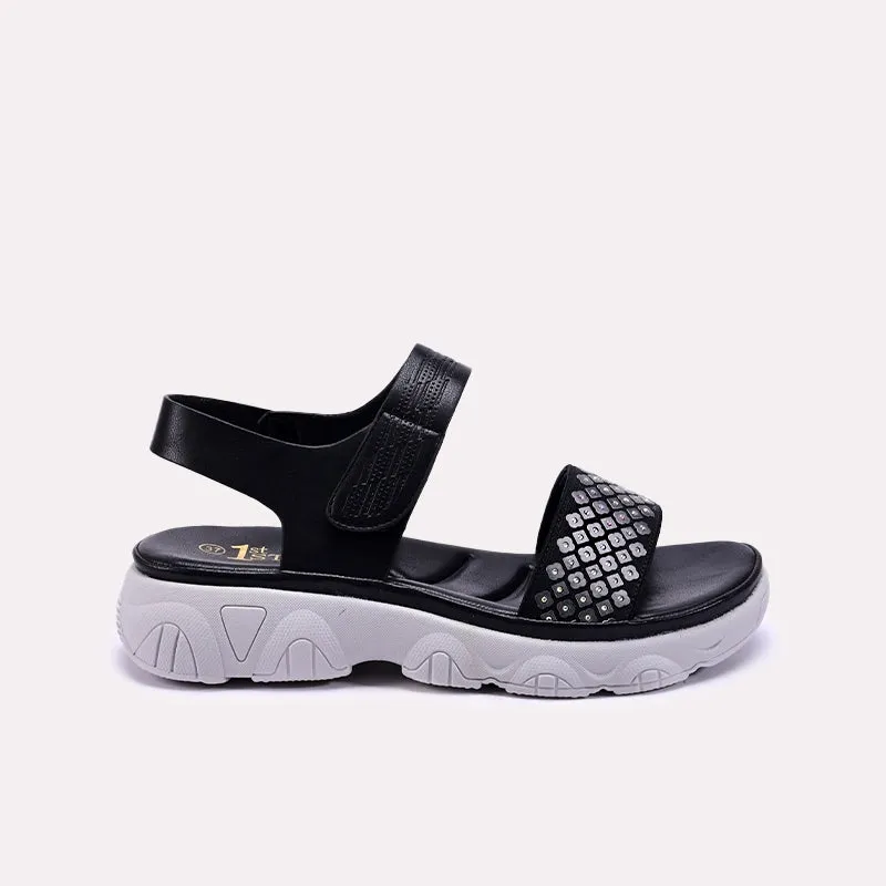 Black Comfy Casual Sandals 0421385