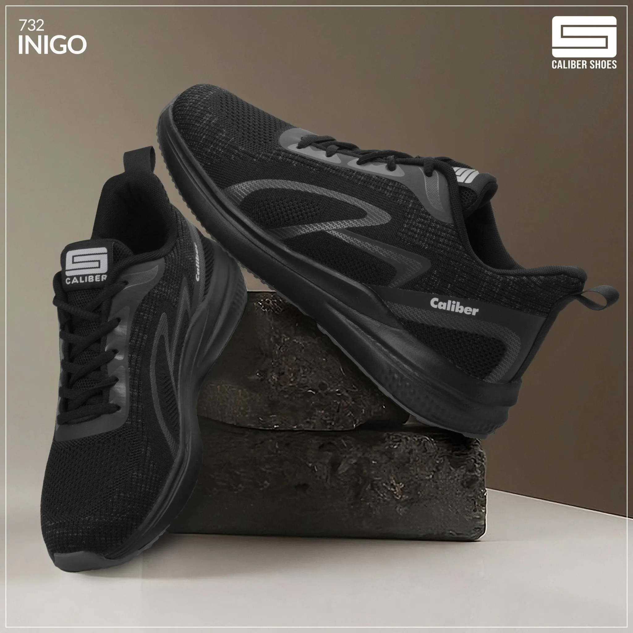Black Sport Shoes for Men (Inigo 732)