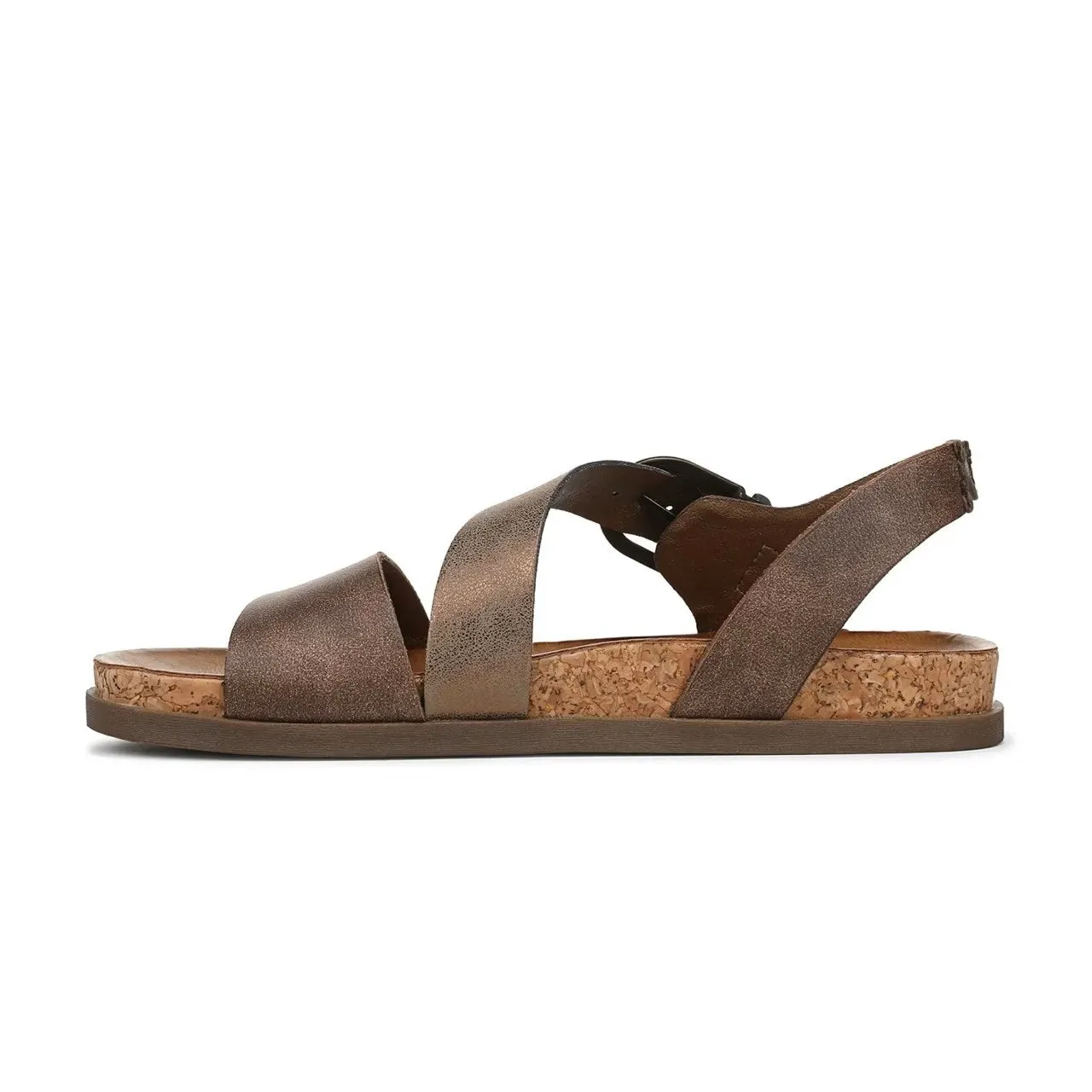 Blowfish Malibu Lance Women's Vegan Open Toe Side Buckle Sandal Walnut/Penny