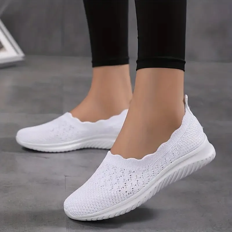 Breathable flying woven flat shoes
