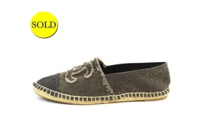 Chanel Cc Espadrille Flats Size 37 It (7 Us)