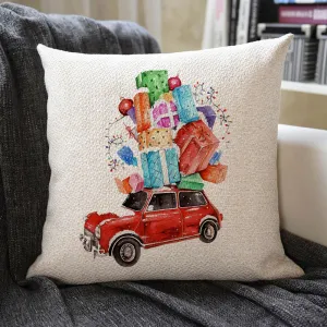 Christmas Themed Linen Pillowcase