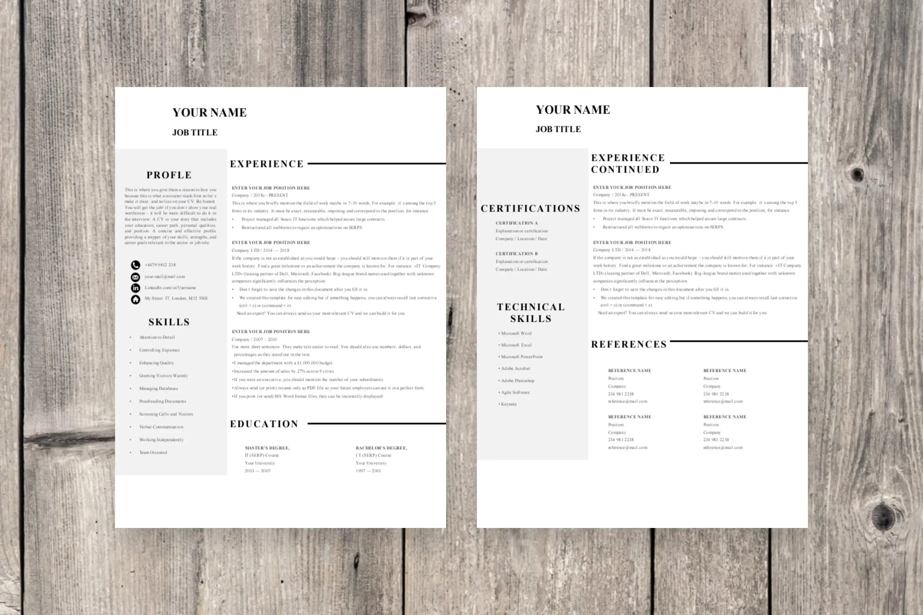 Clean Resumes, CV Templates