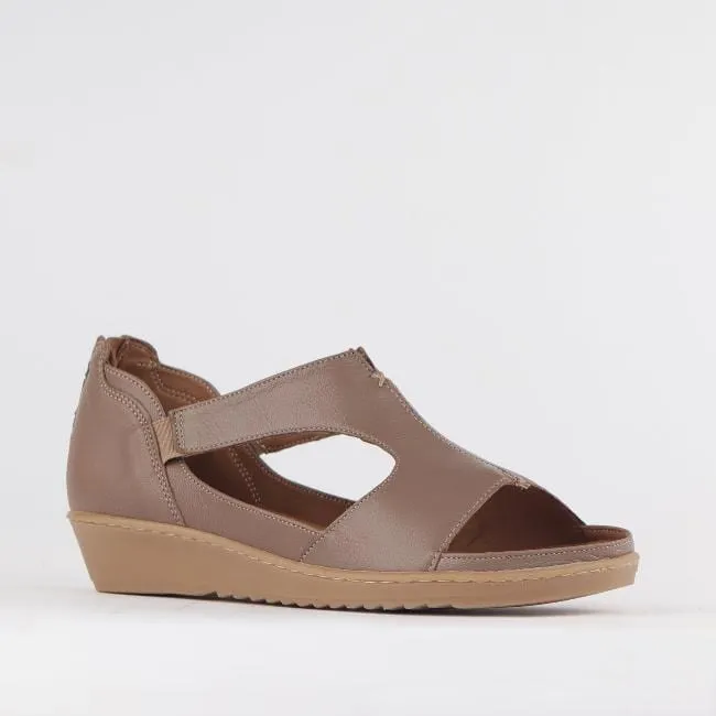 Close Back T-bar Sandal with Removable Footbed in Stone - 12707