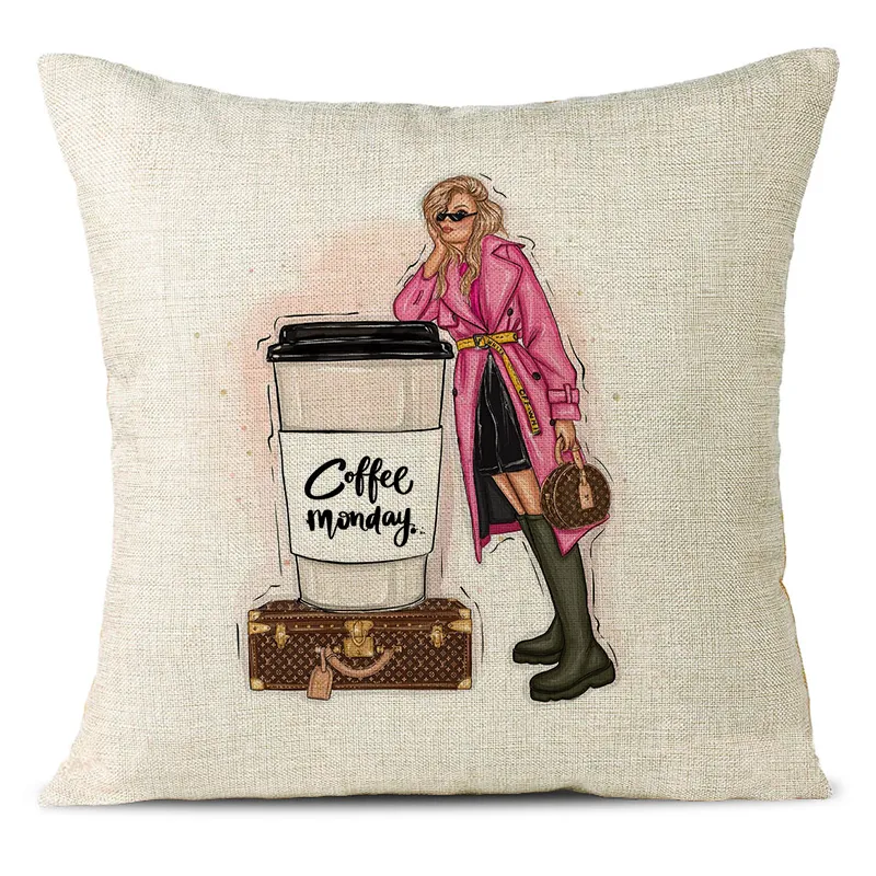 Coffee Time Linen Pillowcase