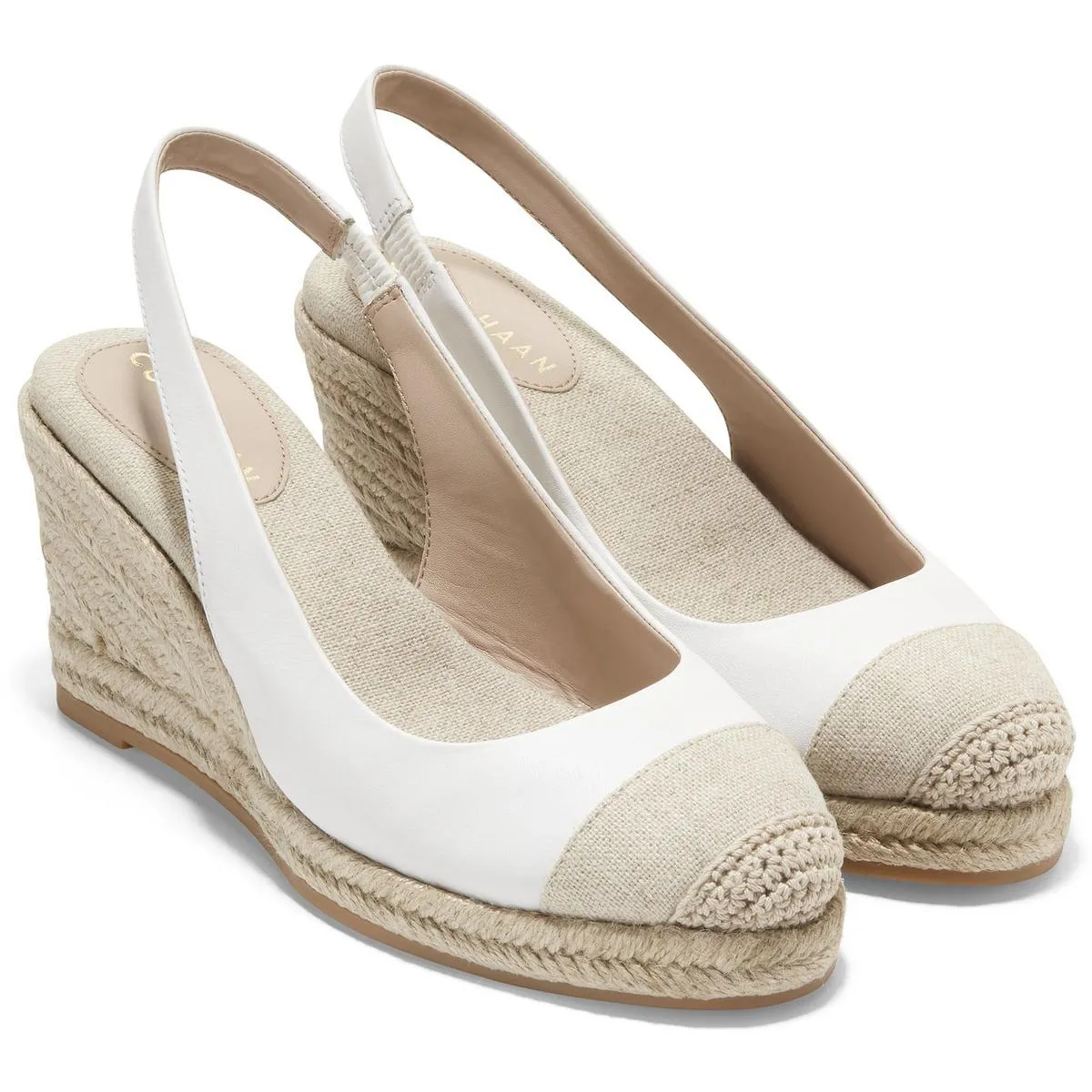 Cole Haan Womens Leather Espadrille Wedge Sandals