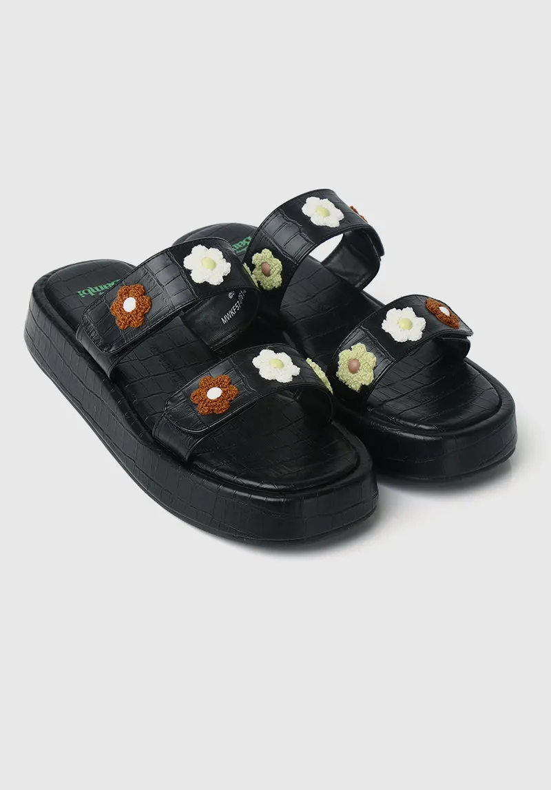 Disney Bambi Daisy Open Toe Sandals & Flip Flops (Black)