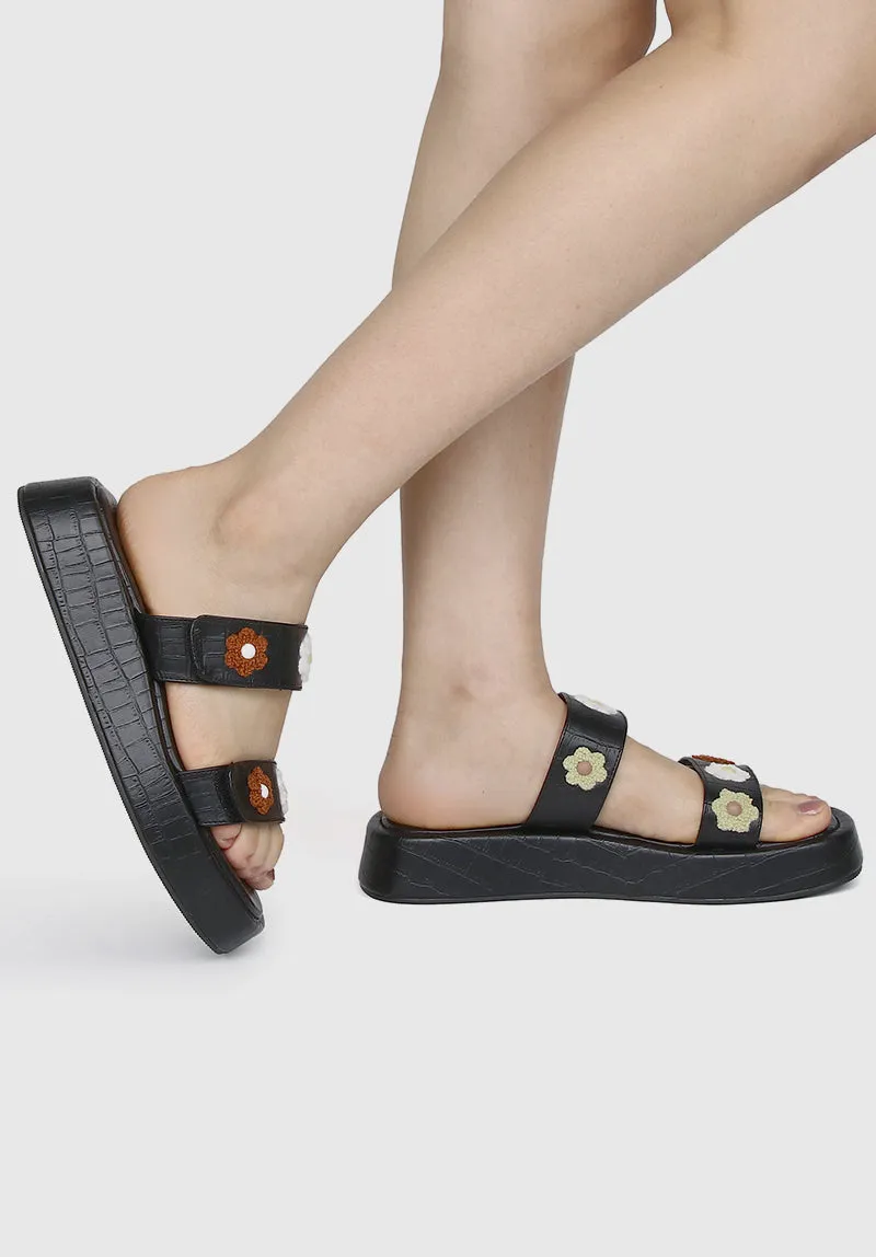 Disney Bambi Daisy Open Toe Sandals & Flip Flops (Black)