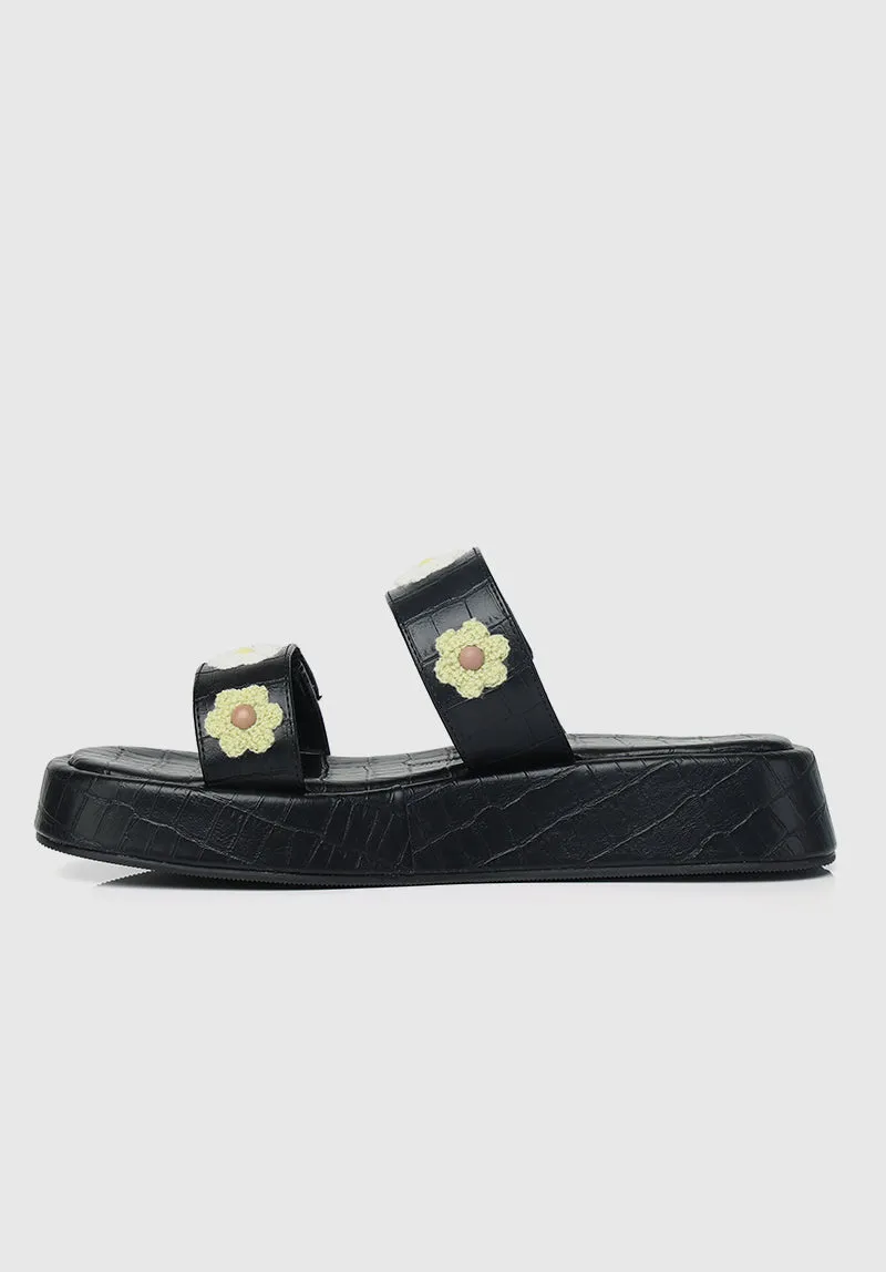 Disney Bambi Daisy Open Toe Sandals & Flip Flops (Black)