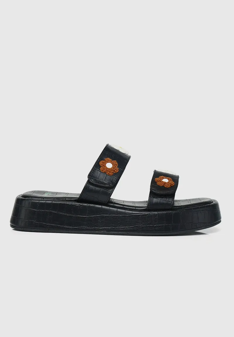 Disney Bambi Daisy Open Toe Sandals & Flip Flops (Black)