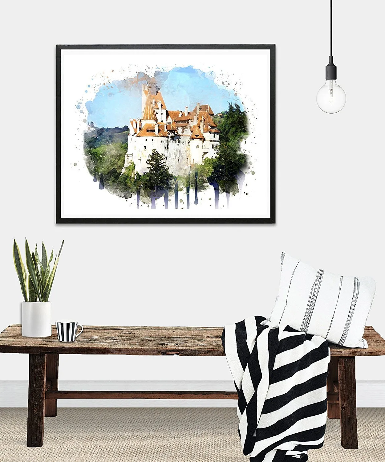 Dracula Castle Watercolor Art Print - Unframed