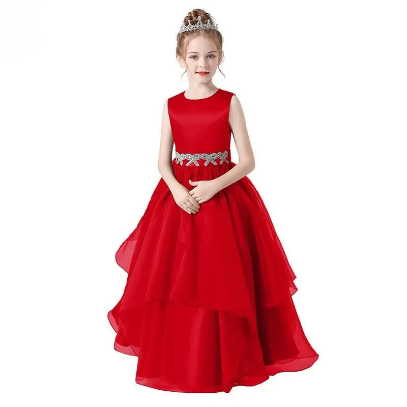 Dreamy Blue Gown for an Elegant Little Princess Multi-Layered Organza Dress for a Touch of Royal Playfulness