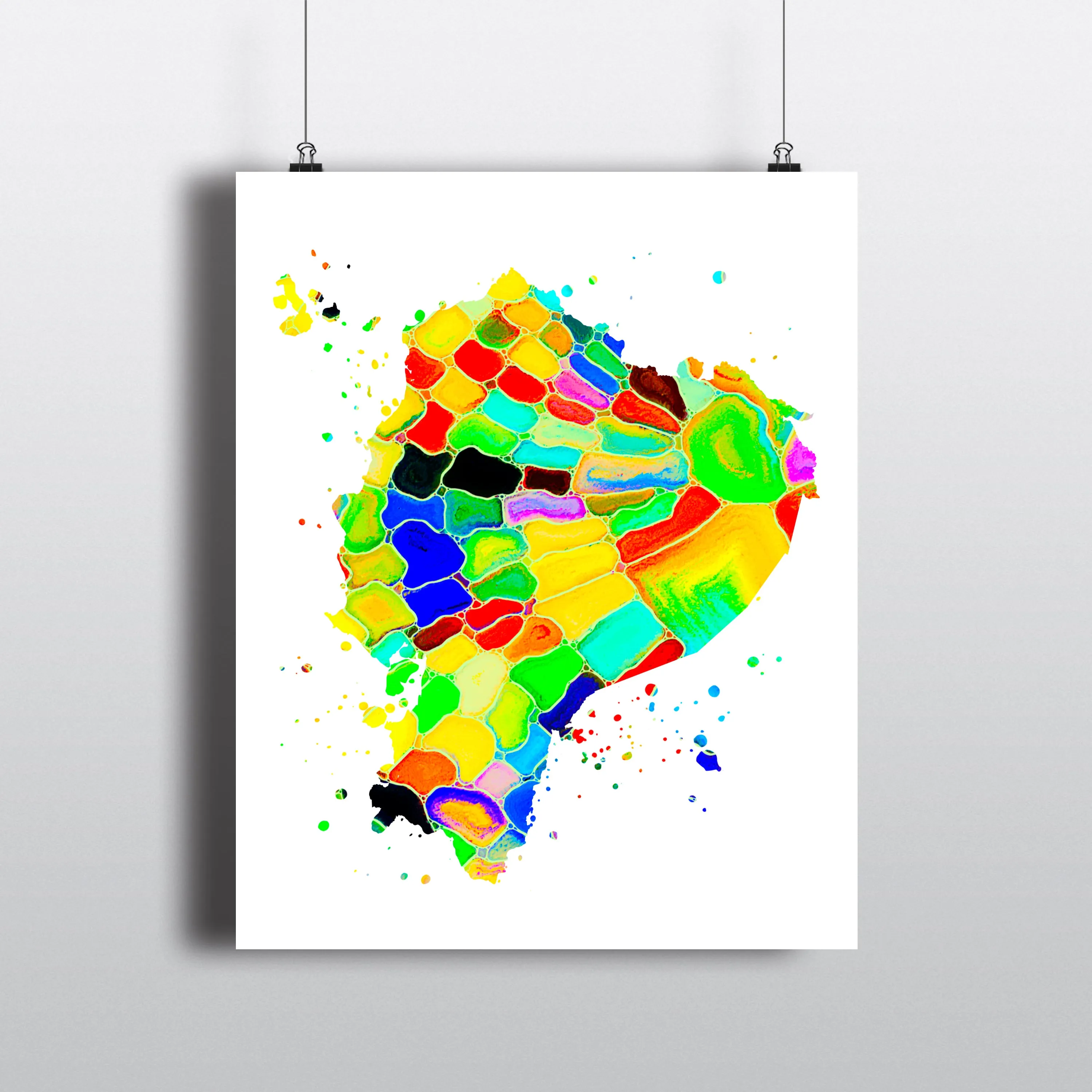 Ecuador Map Art Print - Unframed