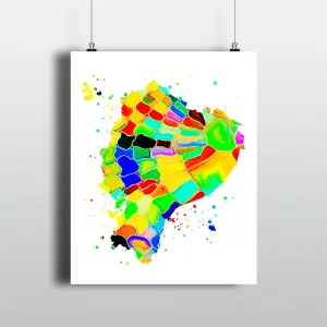 Ecuador Map Art Print - Unframed